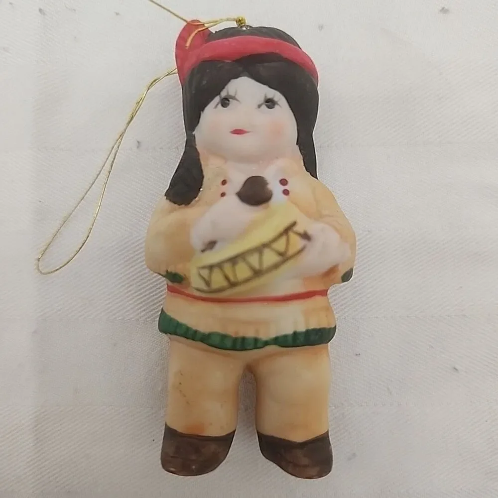 Vintage All American Kids Ornaments Set of 5 in Original Box 1986 New No Chips